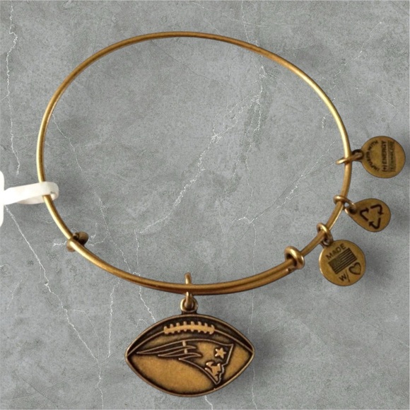 Alex and Ani Jewelry - ALEX AND ANI NFL Patriots Football Charm Bangle Bracelet, RG – NWT